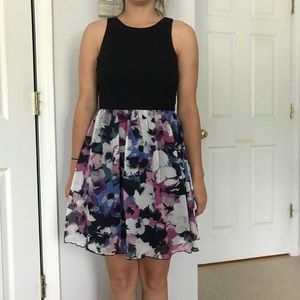 Black Dress with Flowers